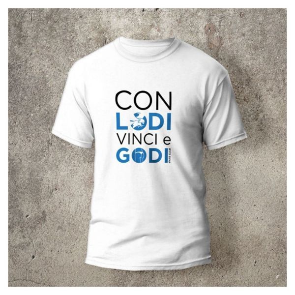 T-SHIRT FAN CLUB "Con Lodi vinci & Godi" IN COTONE COLORE BIANCO | VARIE TAGLIE