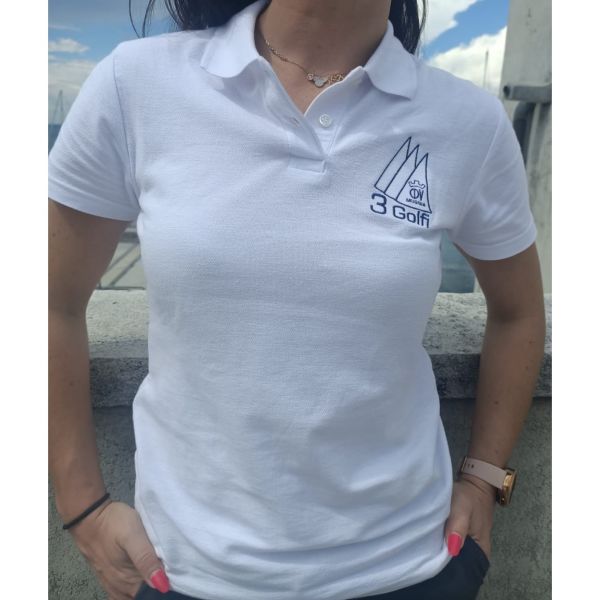 POLO DA DONNA 3 GOLFI | VARIE TAGLIE colore bianco