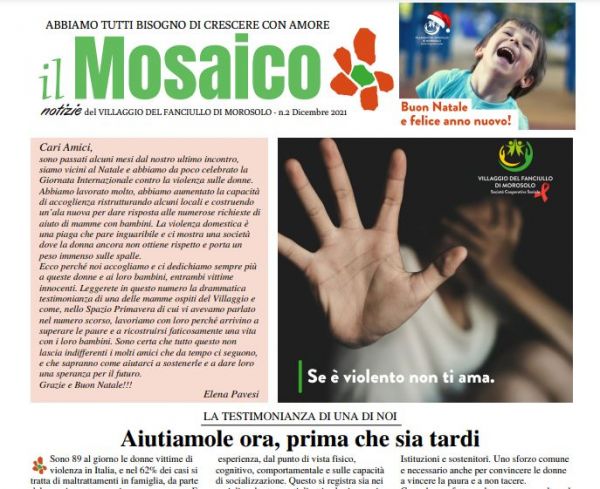 E' uscito l'ultimo numero di Mosaico, il giornalino del nostro Villaggio!