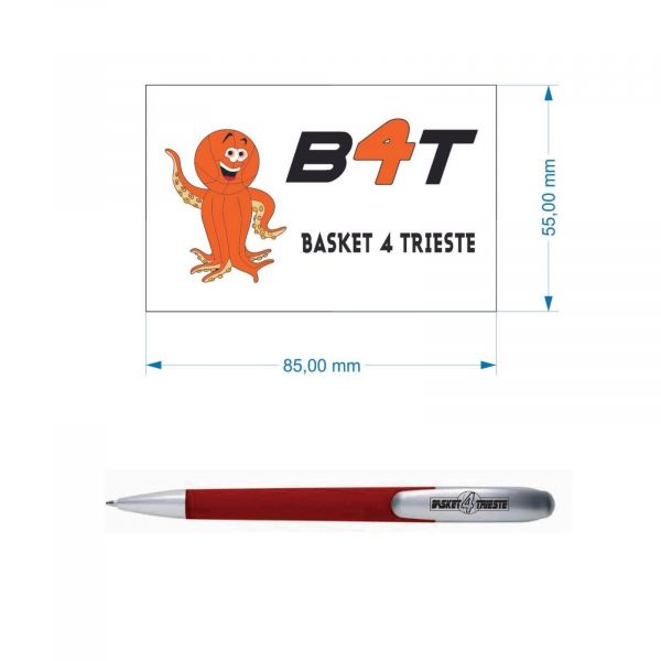 Penna e adesivo grande con loghi B4T